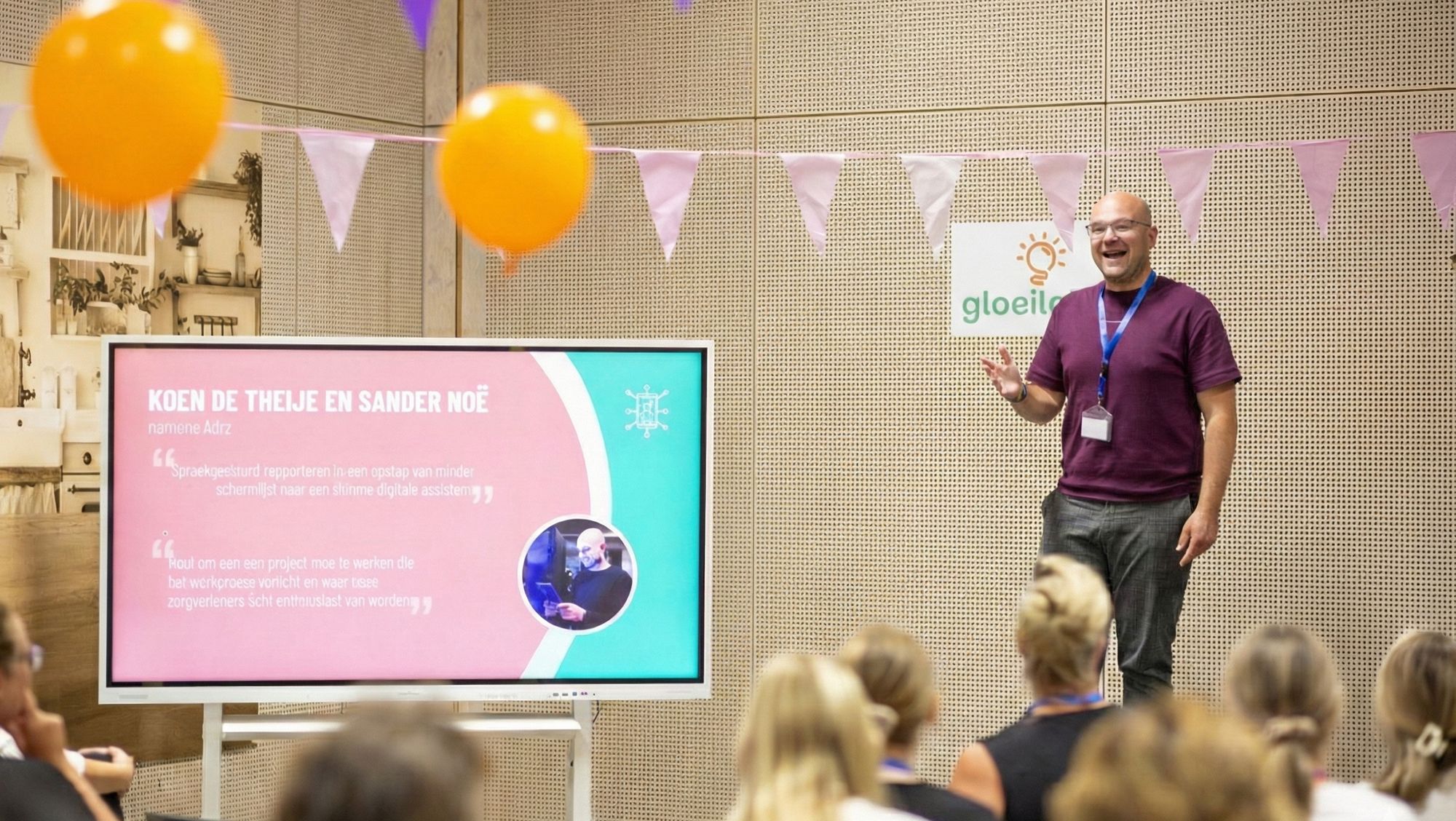 Koen de Theije tijdens een presentatie